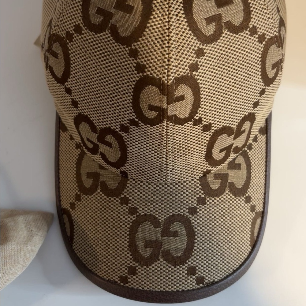 Gucci Tan and Brown Monogram Hat